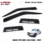กันสาดฝย คิ้วกันสาด 4 ชิ้น สีดำ สำหรับ Isuzu TF TFR Pick Up (Cab Model Only) ปี 1989-1997